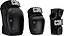 The CORE Adult Triple Skate Protection Pad Set - Stealth features black adult knee and elbow pads plus wrist guards with “CORE” branding, shown side by side on a white background.