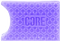 A rectangular blackcurrant purple grip with a honeycomb pattern and "CORE" embossed in the center, inspired by CORE Epic Skate Wax – Blackcurrant Purple, featuring a curved notch on the top left for skate wax fans.