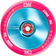The CORE Hollow Core V2 100mm Stunt Scooter Wheel - Pink / Blue features a shiny blue core, vibrant pink rim, “CORE HOLLOW,” “88A,” and “CORE HARDWARE” text.