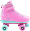 Bright and playful, the CREAM Scoop Hearts Adjustable Quad Roller Skates in pink and teal feature charming heart accents, pastel laces, and a signature "CREAM" strap. Designed for beginners, these retro-inspired skates offer an adjustable quad construction with eye-catching pink and teal wheels—perfect for skating in fun style.