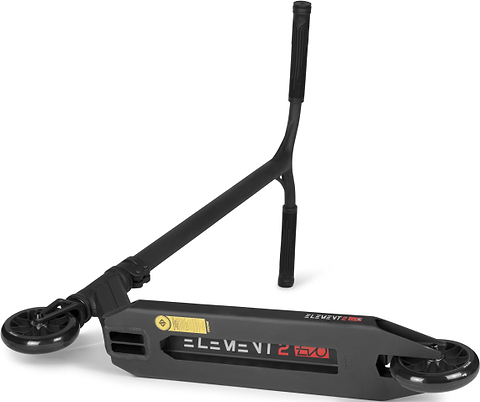 Drone Element 2 Evo Complete Stunt Scooter in black, featuring a wide deck, T-style handlebars, and two wheels.