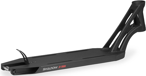 Drone Shadow 3 Evo Black Stunt Scooter Deck in black with a feather-light design, cutout headtube, and rear brake.
