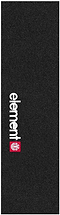 The Element Classic Logo 9" Skateboard Griptape in black features bold white vertical "element" text and a red square with a white tree logo—ideal for any Element skateboard.
