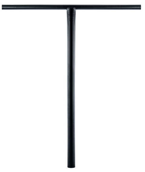 The Ethic DTC Tenacity V2 Steel Oversized HIC Stunt Scooter T-Bars in black (770mm x 600mm) by Ethic are centered on a plain white background.