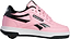 The Heelys x Reebok Club C Girls Shoes - Candy Pink / Black / White features pink with black accents, white sole, pink laces, the logo, and a small Union Jack flag; part of the Heelys collection.