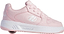 Light pink Heelys Gio Girls Shoes - Frost Pink / White court-style sneakers with a thick white sole featuring a single wheel in the heel.