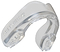 The Safejawz Intro Series Protection Mouthguard - Clear by Safejawz offers jaw stability, protects teeth during sports, and ensures a comfortable fit. The clear design features "SAFEJAWZ" embossed on the side.