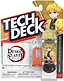 Introducing the Tech Deck 96mm M04 Primitive x Demon Slayer Fingerboard – Zenitsu Agatsuma by Tech Deck, featuring authentic Zenitsu-themed skateboard graphics, exclusive Zenitsu artwork on the packaging, an orange skateboard tool, and a warning label for ages 6 and up—making it perfect for fans and collectors of unique skateboard collectibles.