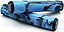 Two Madd Gear (MGP) Trifecta Blue / Black Stunt Scooter Grips, each 150mm long and featuring a textured surface, are crossed over each other on a white background.