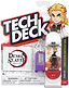 The Tech Deck 96mm M04 Primitive x Demon Slayer Fingerboard - Kyojuro Rengoku is a collectible set from Tech Deck featuring a detailed 96mm fingerboard designed as an authentic skateboard replica. This Demon Slayer-themed mini skateboard showcases Kyojuro Rengoku, includes a purple tool, and comes in packaging with artwork of Rengoku above the “Tech Deck” and “Demon Slayer” logos. Choking hazard warning is displayed at the bottom.