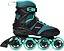.motion Dreamstate Inline Skates in teal and black, featuring a four-wheel design with 84mm wheels and a buckle and strap closure system.