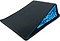 The Phrases One Way Kicker Skate Ramp by Phrases features a black portable design with a textured surface and blue graffiti-styled inner sides, shown on a white background—perfect for beginner skateboarders.