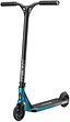 The Blunt Envy Prodigy X ONE Complete Stunt Scooter in teal blue and silver features a wide handlebar with black grips, small black wheels, and “Prodigy” branding on the deck with matching white logo accents on the handlebar.