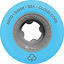 The Ricta Clouds Arto Saari 54mm 92A Skateboard Wheel—featuring a blue design with a gray core and “RICTA WHEELS” printed around the center—is accented by a small cloud and lightning icon near the bottom. As part of the Ricta Clouds line, this cruiser wheel is ideal for skaters who want smooth rides and reliable performance from their 54mm 92A skateboard wheels.