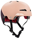 The REKD Elite 2.0 Skate/Scooter Helmet in Peach/Purple features black adjustable straps, red inner padding, ventilation holes, and a white REKD logo. This certified helmet is stylish and safe for any ride.