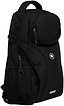 Introducing the Rookie Skatepack Classic 78 25 L Backpack in black. This versatile skate backpack by Rookie features a spacious main compartment, a round top pocket, a front zipper pocket, and a mesh side pocket—all with sleek black zipper pulls. Adjustable straps ensure comfort, while the iconic “Rookie” logo on the lower front highlights its signature style.