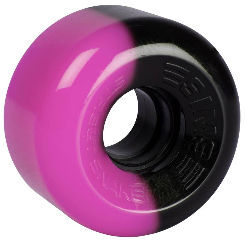 With a bold split-color design—half bright pink, half black—and subtle embossed side text, the Sims Street Snakes 78A Quad Roller Skate Wheels (62mm x 34mm) combine striking style with smooth performance.