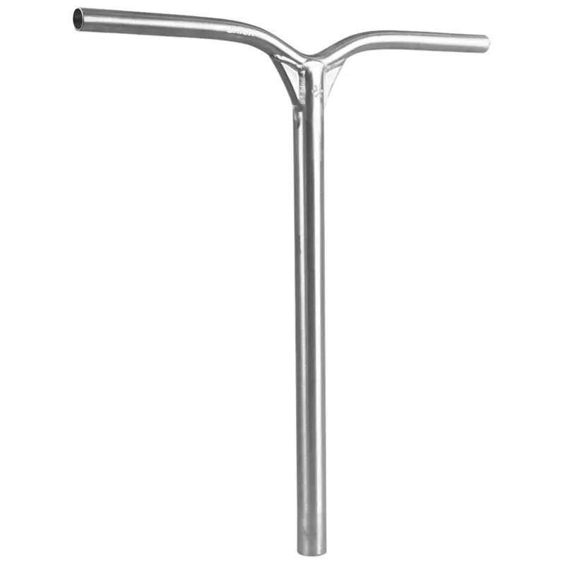 The Union Classic Aluminium Oversized IHC Stunt Scooter Bar (600mm x 560mm) by Union features a Y-shape and raw silver finish, shown upright against a white background.