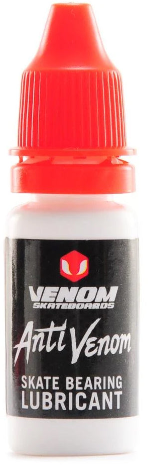 Small white 10ml bottle of Venom AntiVenom Bearing Lube with a bright orange cap and black label.