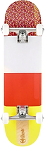 Venom Junior Ice Lolly Kids Complete Skateboard - 7.25″ x 29″ featuring a red, white, and yellow ice lolly design with sprinkles on the deck and white wheels.