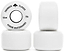 Four white Venom Thunder Clouds V2 52mm 78A Skateboard Wheels, with one wheel positioned to show the “Thunder Clouds” graphic.