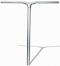 The Legacy Gusset Titanium Oversized HIC Stunt Scooter Y-Bars in Chrome (660mm x 600mm) stand upright against a plain white background, their silver finish casting a faint shadow to the right.