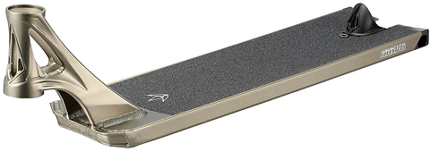 The Blunt Envy AOS V6 Squad Olive Stunt Scooter Deck (6" x 22") features black grip tape, a cutout headtube design, fender, and the Blunt Envy logo on the side.
