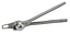 The Ethic Holy Scooter Tool T40 by Ethic, a silver metal tool with two long handles and a round hinged joint, resembling a heavy-duty clamp or plier, is displayed flat on a white background.