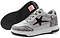 The Breezy Rollers Star Shoes - Silver / Grey feature a patented wheel system, silver glitter accents, gray laces, and a black star with a pink outline. One shoe is upright; the other displays the sole and black wheel.