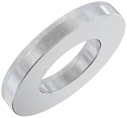 The Universal Scooter Wheel Axle Spacer - 1.8mm by Universal is a flat, silver metal washer with a smooth finish and central hole—perfect for use as a lightweight spacer for stunt scooter bearings and axles.