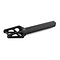The Drone Aeon 3 Feather-Light SCS Stunt Scooter Forks in black, crafted by Drone, offer a cylindrical stem along with an elegant and angular design ideal for stunts.