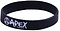 The Apex Pro Scooters Wristband - Black is a stylish rubber accessory with white text, ideal for any Apex supporter.