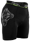 REKD Energy Pro Impact Skate Protection Shorts in black feature a thick "REYDEL ENERGY" waistband, REKD Energy Foam, and a padded black left hip guard for multi-sport protection during physical activities.