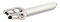 The Drone Majesty 4 SCS/HIC Stunt Scooter Forks - Silver by Drone, crafted from 7075 aluminum, features a cylindrical steerer tube with an open cutout design. Lightweight and durable, it rests horizontally against a white background.