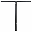 The black CORE Nova Super Steel Oversized SCS Stunt Scooter Bars boast a minimalist T-shaped design with a subtle logo near the top. Made from Chromoly 4130, these bars are ideal for anyone seeking to enhance their stunt scooter with both style and durability.