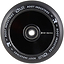 A Root Industries AIR Hollowcore 110mm stunt scooter wheel in black, branded with "Root Industries" elegantly written in white on the rim, complete with a central bearing to boost your scooter performance.