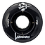 The Luminous LED 85A Quad Roller Skate Wheel in black features white logos, "62mm" left, "85A durometer urethane" right, and "Luminous" script at the bottom. Central hole fits standard skate wheel bearings. Brand: Luminous.