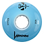 The Luminous LED 85A Quad Roller Skate Wheel in blue features a hollow center, "62mm" and "85A durometer" labels, brand name and logo on its surface—ideal for smooth skate performance.
