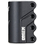 The Blunt Envy Omen 4 Bolt Oversized SCS Stunt Scooter Clamp - Black is a black metal clamp featuring a textured finish and four vertically aligned bolt holes. The word "OMEN" is prominently displayed in white on the side. Its sleek, modern design makes this lightweight component ideal for enhancing scooter performance.