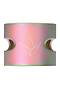 The Blunt Envy Twin Slit 2 Bolt Oversized Scooter Clamp in Matted Oil Slick Neochrome features a cylindrical aluminium design with an iridescent finish. It showcases cut-out sections on both sides and a minimalist geometric logo at the center. The colors transition beautifully from pink to green, providing a metallic sheen that enhances your stunt scooter's style.