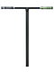 A black Blunt Envy Thermal V2 stunt scooter bar boasts a T-shape design crafted from steel, offering durability and style. The gray grips are accented with green for added comfort and flair. Prominently featuring the brand name "Blunt Envy" on the right grip, this distinctive accessory enhances any stunt scooter setup.