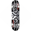 The Birdhouse Falcon 3 Black Complete Skateboard (7.75" x 31") is perfect for beginners, featuring a bold black and white skull and crossbones design along with the iconic "Tony Hawk" and "Birdhouse" logos. It also includes sleek white wheels, combining style with performance for an impressive entry-level skateboard experience.