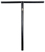 The Supremacy Trojan Steel Oversized SCS Stunt Scooter T-Bars, measuring 710mm x 610mm, are designed with a black metal T-shape featuring a vertical bar and horizontal grip. These handlebars are crafted from high tensile Chromoly steel for superior control and durability and are perfectly suited for the Supremacy brand of scooters. They stand out prominently against a white background.