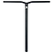 Introducing the Root Industries AIR Titanium Oversized HIC Stunt Scooter Bars in Black, measuring 660mm by 600mm. These handlebars feature a subtle logo near the top and showcase a sleek, minimalist T-shaped design. Crafted from titanium for lightweight durability, they are perfect for enthusiasts of stunt scooter bars.
