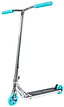 The CORE SL3 Complete Stunt Scooter by CORE features teal handle grips and wheels, a black grip tape deck, and a chrome finish. Shown angled on a white background, it’s ready for skatepark action.