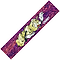 The Chubby Stunt Scooter Griptape - Marshmallow Splatter showcases a chaotic mix of purple and pink swirling patterns. A cartoon character in a dynamic pose, complete with exaggerated features and expressive hands, stands out prominently. The word "CHUBBY" is printed on the right side, evoking the vibrant style found on griptape at the skatepark.