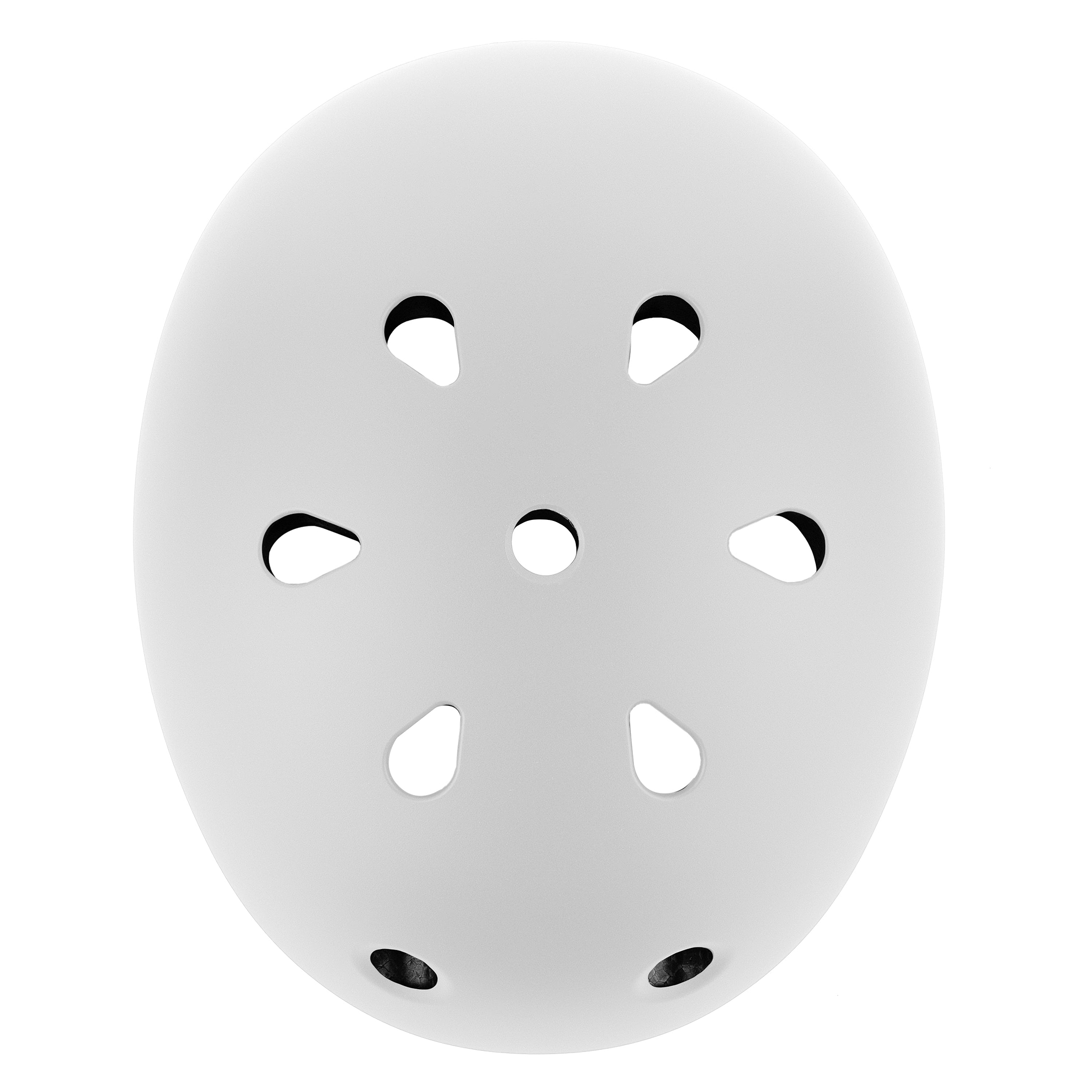 The CORE Action Sports Skate / Scooter Helmet in white features six teardrop-shaped vents around a central hole, offering pro-level reliability and style for riders.