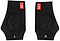 The CORE Ankle Skate Protection Sleeve - Black comes in a pair, featuring "CORE" branding at the top in red. Designed for extreme sports, these supports have shock-absorbing gel for cushioning every step. The left sleeve is marked with "L" and the right with "R," ensuring a precise fit and comfort.