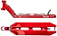 Two views of the CORE Apollo Red Stunt Scooter Deck - 5": a side profile featuring “APOLLO” and “CORE” branding, and a top view highlighting its rectangular, lightweight deck design with cutouts and rear brake.