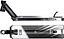 Two views of the CORE CD1 Black / White Stunt Scooter Deck (4.5″ x 18.5″) by CORE, shown from the side and the bottom, featuring a geometric pattern and visible branding. This lightweight aluminium deck is ideal for beginner riders seeking both durability and style.